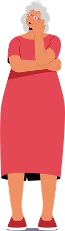 Velha tentando lembrar  Ilustração