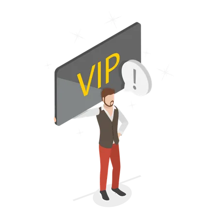 Velho com assinatura vip  Ilustração