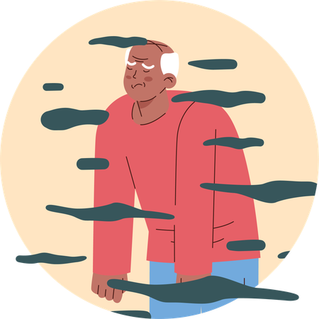 Velho com distúrbio de sonambulismo  Illustration