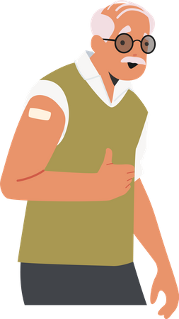Velho foi vacinado  Illustration