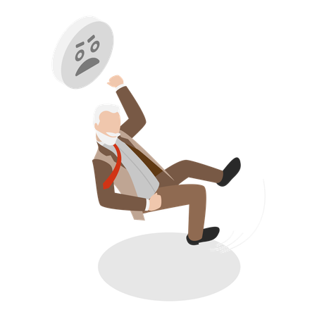 Velho tropeço masculino  Ilustração