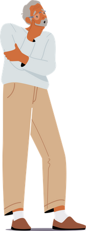 Velho pensando  Ilustração