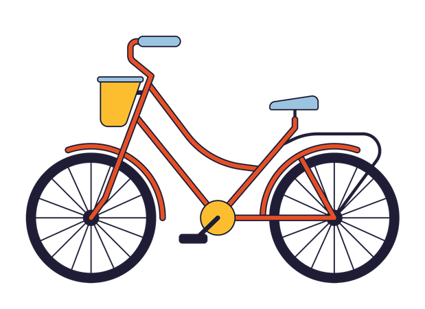 Vélo avec panier  Illustration