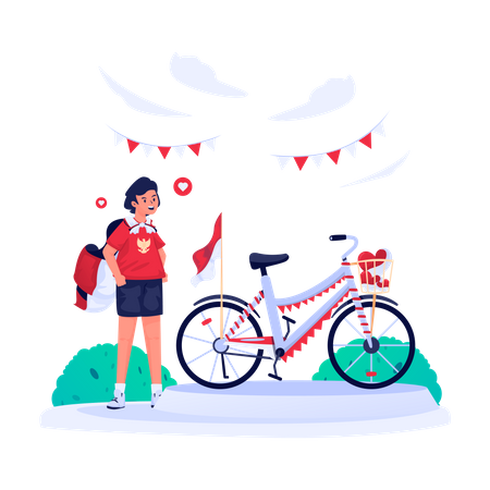 Carnaval décoré de vélos  Illustration