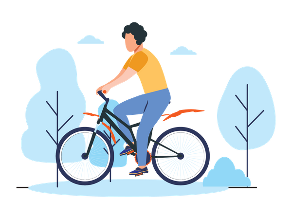 Dame faisant du vélo  Illustration