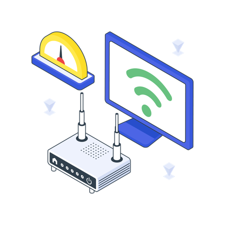 Velocidad de Internet en la computadora  Ilustración