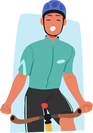 Vencedor da corrida de ciclismo  Ilustração