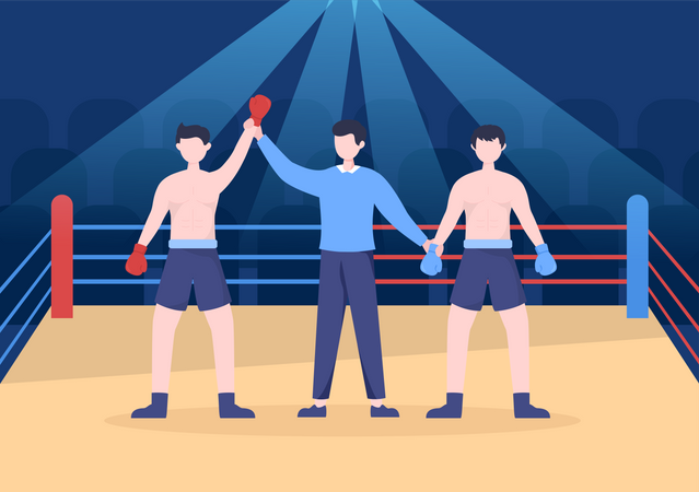 Vencedor da luta de boxe  Ilustração