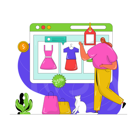 Venda de compras on-line  Ilustração