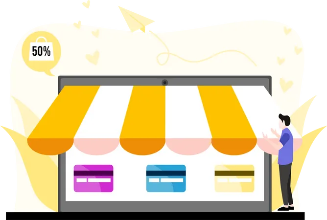 Venda de compras on-line  Ilustração