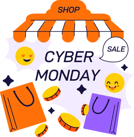 Promoção da Cyber Monday  Ilustração