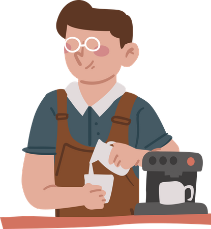 Vendedor de café  Ilustração