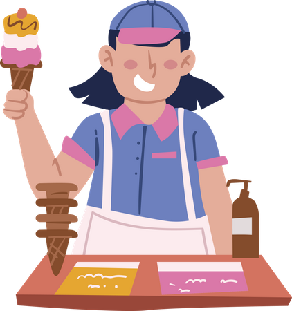Vendedor de sorvete  Ilustração