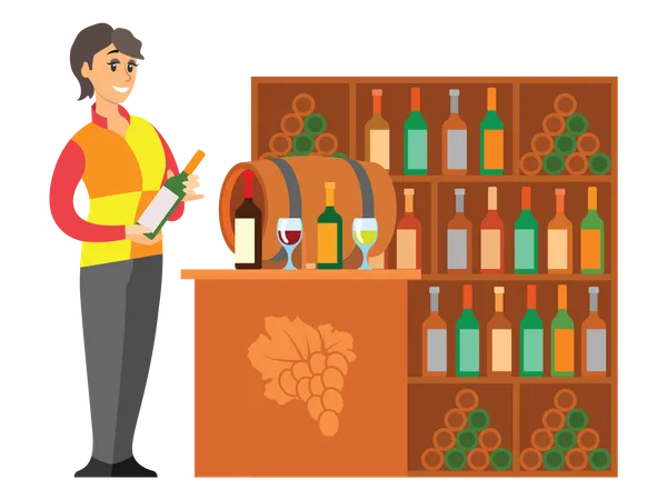 Vendeur de vin  Illustration