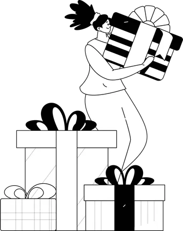Vendeur masculin faisant la promotion des ventes  Illustration