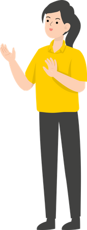 Vendeuse montrant un geste d'arrêt  Illustration