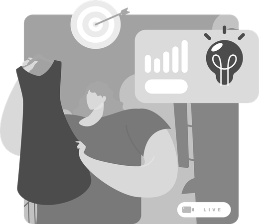 Vendre des vêtements sur les plateformes sociales  Illustration