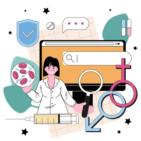 Venereologist online service  Illustration