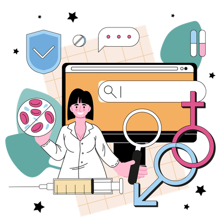 Venereologist online service  Illustration