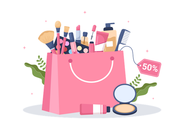 Venta de productos de belleza  Ilustración