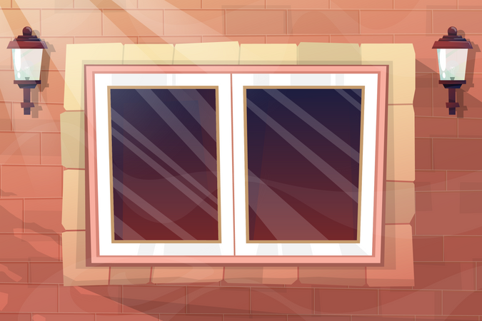 Ventana de vidrio  Ilustración