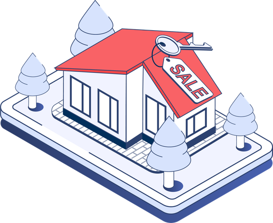 Vente immobilière en ligne  Illustration