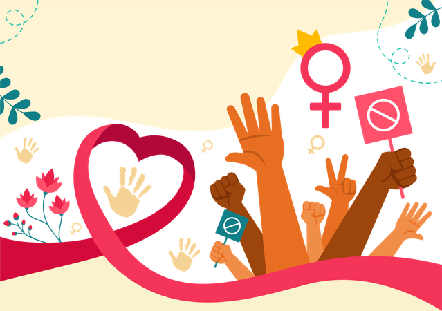 Gewalt gegen Frauen verbieten  Illustration