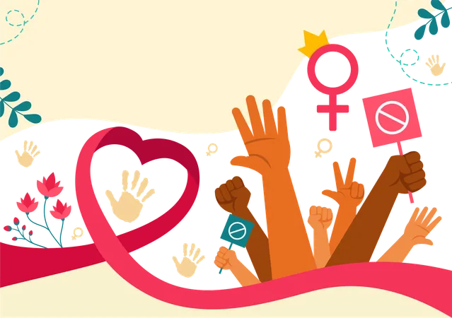 Gewalt gegen Frauen verbieten  Illustration