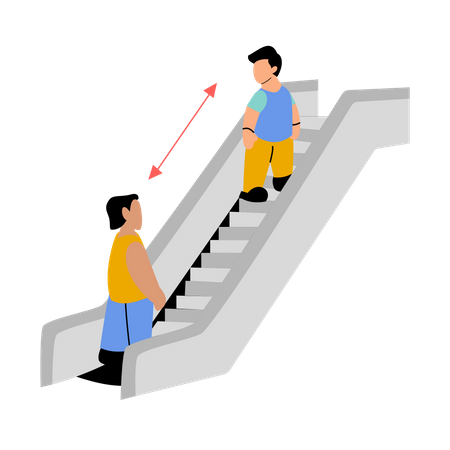 Verbraucher halten im Einkaufszentrum soziale Distanz  Illustration