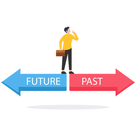 Vergangenheit und Zukunftsstrategie  Illustration