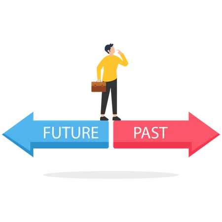 Vergangenheit und Zukunftsstrategie  Illustration