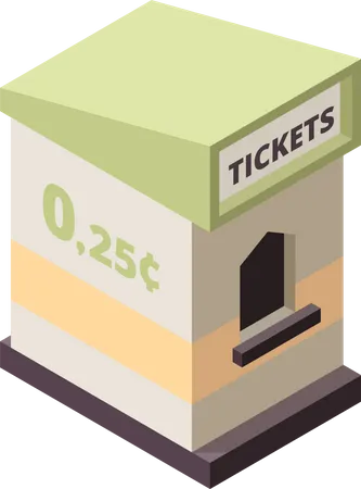 Ticketschalter im Vergnügungspark  Illustration