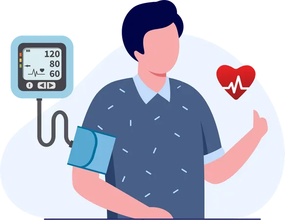 Verificação de pressão arterial  Ilustração