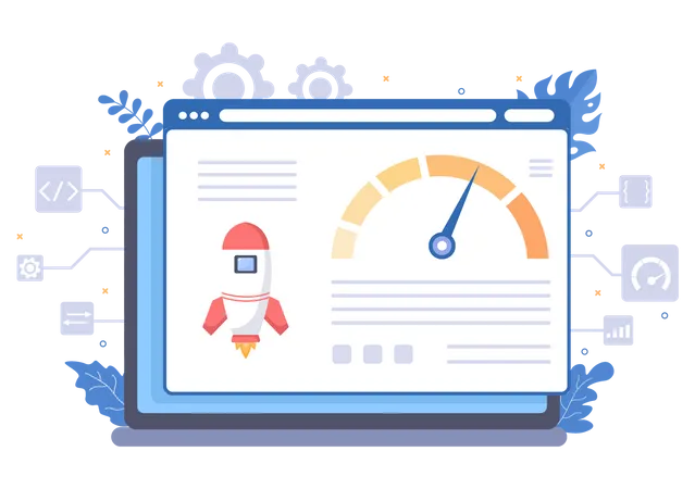 Verificação de velocidade do site  Ilustração