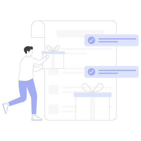Verificación de regalo  Ilustración