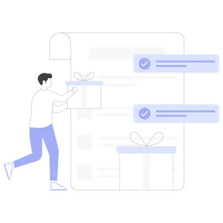 Verificación de regalo  Ilustración