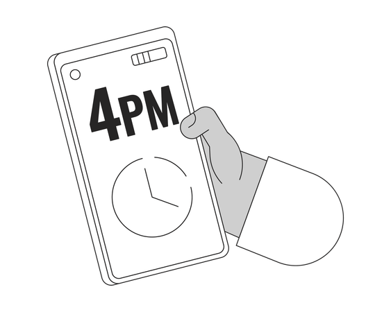 Verificando a hora no smartphone  Ilustração