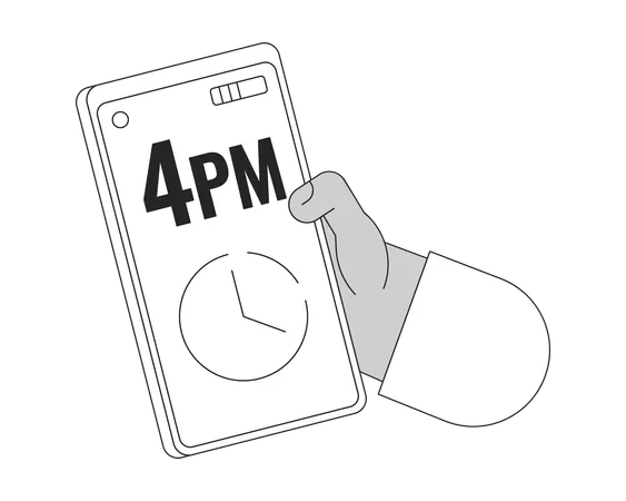 Verificando a hora no smartphone  Ilustração