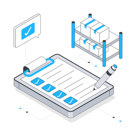 Verificando pacote de entrega  Ilustração