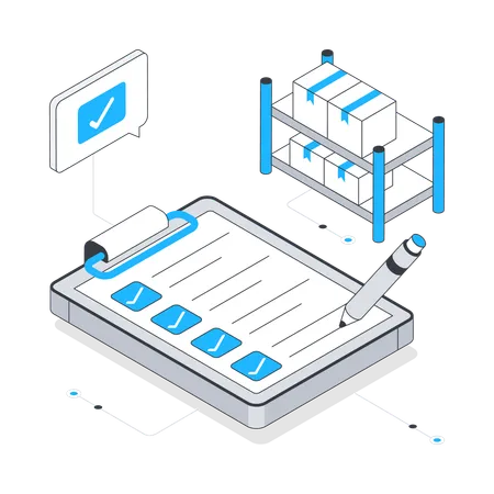 Verificando pacote de entrega  Ilustração