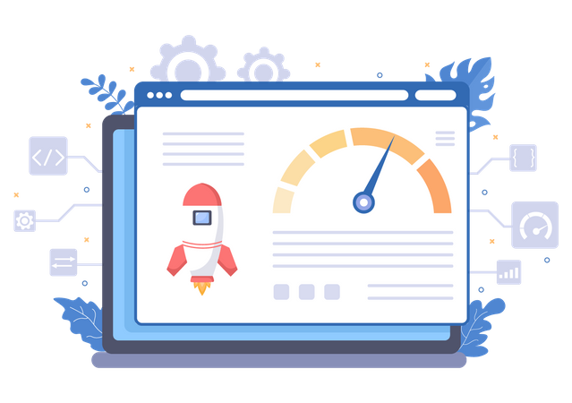 Vérification de la vitesse du site Web  Illustration
