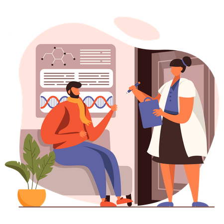 Vérification du patient par un médecin  Illustration
