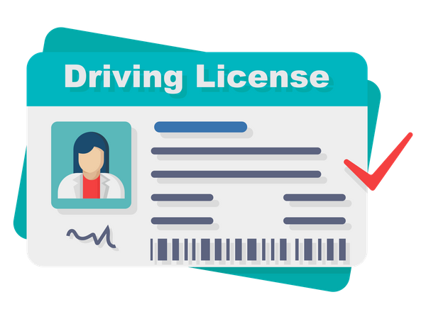 Verified Driving license  イラスト