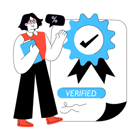 Verifizierter Verkäufer erhält Rabattangebote  Illustration