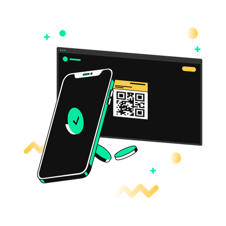 Verifying Information Through QR Code Scanning  Illustration