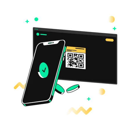 Verifying Information Through QR Code Scanning  Illustration