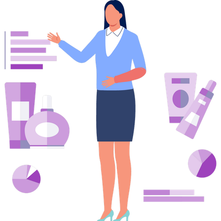 Verkäuferin bestimmt die Qualität von Parfüm  Illustration