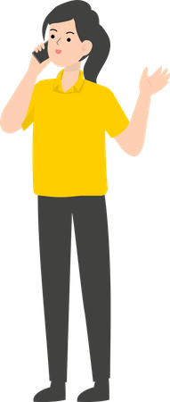 Verkäuferin spricht am Telefon  Illustration