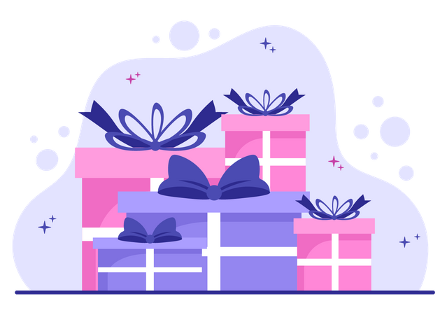 Verpackte Geschenkboxen  Illustration