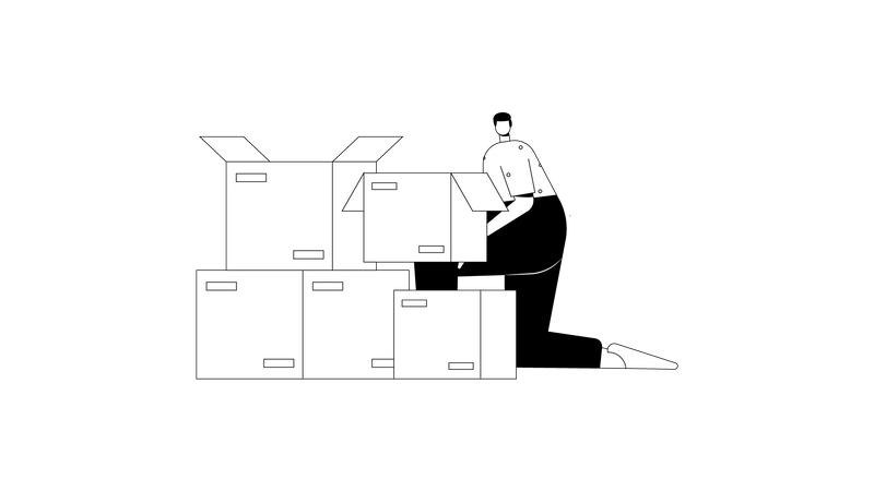 Verpackung für den Versand  Illustration